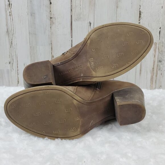 Franco Sarto Danela Leather Booties Brown Size 8.5 - Picture 7 of 9